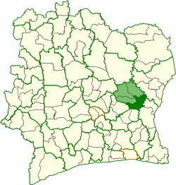 Location in Ivory Coast.