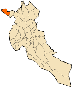 Localização da cidade dentro da província de Djelfa