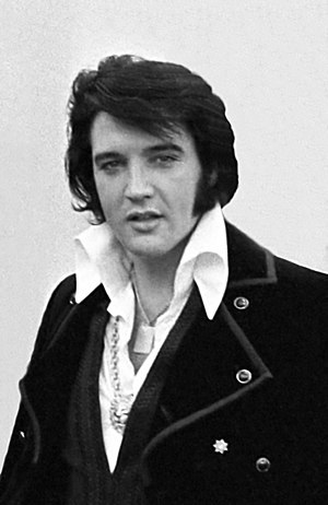 A cropped picture, showing a headshot of Elvis...