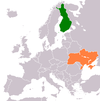 نقشهٔ موقعیت اوکراین و فنلاند.