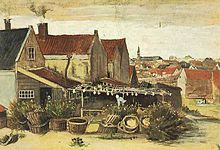 Fish barn with fish drying in the sun – Van Gogh 1882