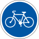 B22a. Piste ou bande obligatoire pour les cycles sans side-car ou remorque (Pour la piste ou bande conseillée voir C113).