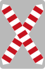 Level crossing without gates (single track)
