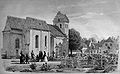 Dalum Kirke tegnet i 1867 af Ferdinand Richardt.