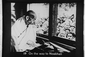 Gandhi on the way to Noakhali