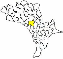 Карта мандалы района Кришны с изображением мандала Ганнаварам (желтым цветом)