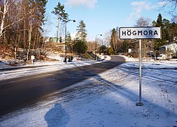 Villaområdet Högmora, vägskylt