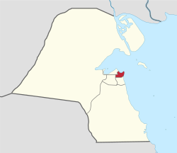 Karte von Kuwait auf der Hawalli hervorgehoben ist