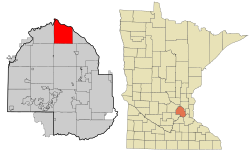 Location of the city of Daytonwithin Hennepin County, Minnesota