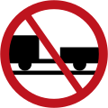 R15 No vehicles pulling a trailer, except for semi-trailers or single axle trailers