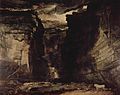 Gordale Scar. James Ward, 1811-1815 332 x 421 cm. Sublime par la lumière et format « gargantuesque ». Tate Britain.