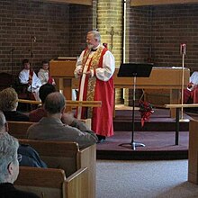 Bishop Allen presides over St. Charles Anglican Church's final service at its original Poulsbo location.