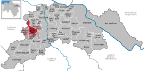 Poziția Kirchgellersen pe harta districtului Lüneburg