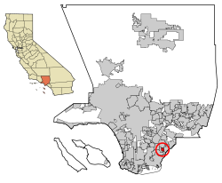 Localização no condado de Los Angeles