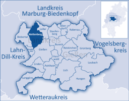 Läget för Wettenberg i Landkreis Gießen