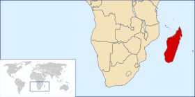 Localização de Madagascar