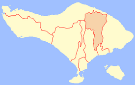 Localização da regência em Bali