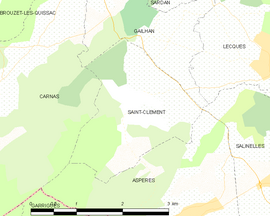 Mapa obce Saint-Clément