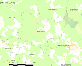 Mapa obce Lugagnac