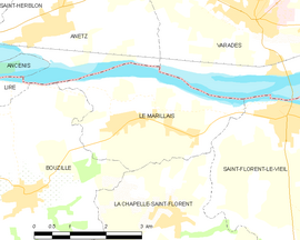 Mapa obce Le Marillais