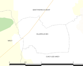 Mapa obce Villiers-le-Sec