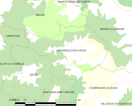 Mapa obce La Chapelle-sur-Usson