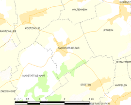 Mapa obce Magstatt-le-Bas