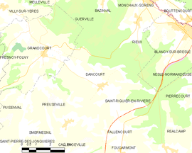 Mapa obce Dancourt