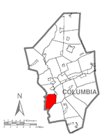 Map of Columbia County, Pennsylvania highlighting Franklin Township