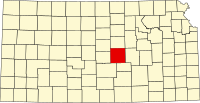 Округ Макферсон на мапі штату Канзас highlighting