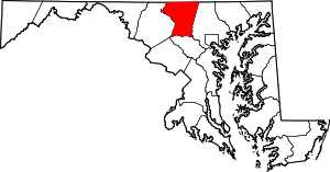 Карта Мэриленда с выделением округа Кэрролл