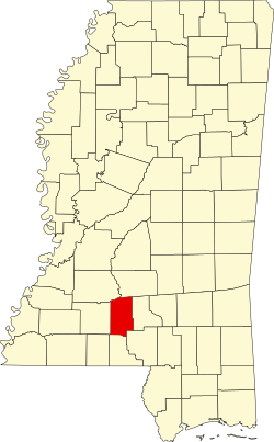 Karte von Lawrence County innerhalb von Mississippi