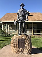 Mogollon Rim Country Firefighter Memorial - Rim Country Museum - Payson, Arizona. The plaque lists the dates, fires and the names of the firefighters who perished.