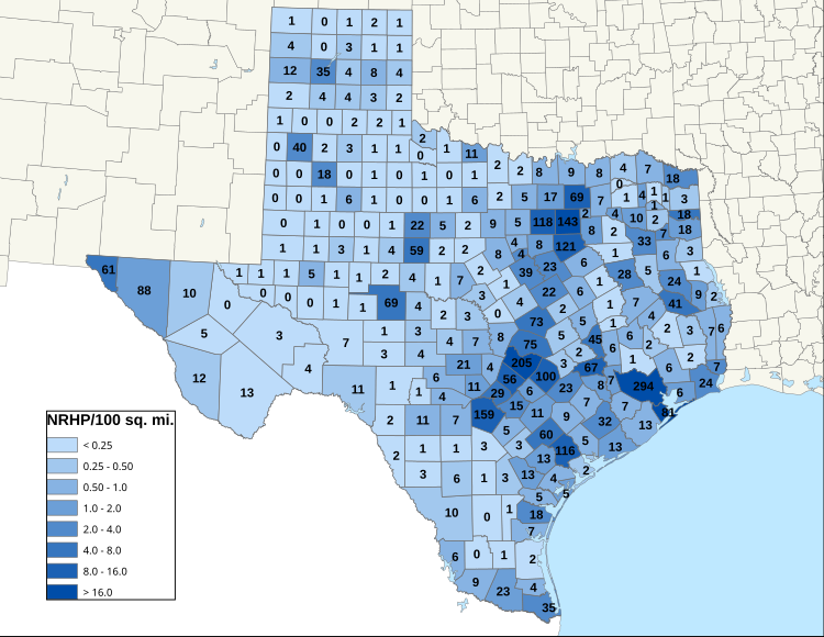 NRHP Техас map.svg