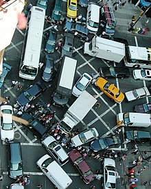 Vehicles "blocking the box" in New York City New York City Gridlock.jpg