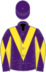 Purple, yellow chevron, diabolo on sleeves