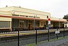A Streamline Moderne style railroad station building