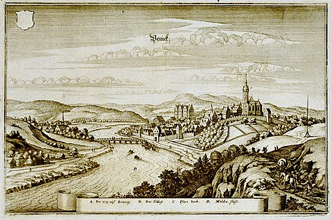 Penig um 1650, Kupferstich von Merian d. Ä.