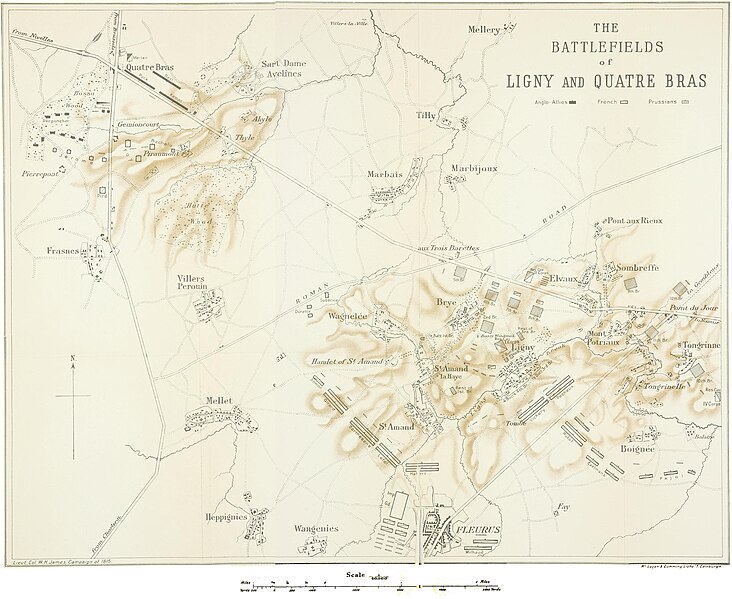 Bestand:Plan of the Battlefields of Ligny and Quatre Bras.jpg