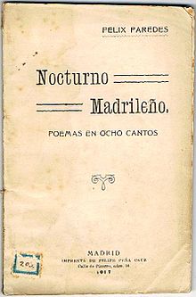 Nocturno madrileño. Poemas en ocho cantos, de Félix Paredes