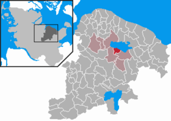 Elhelyezkedése Schleswig-Holstein térképén