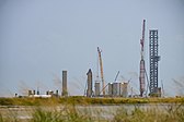 View of SpaceX's launch pad at Boca Chica Village near Brownsville