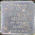 Stolperstein für Dr. Alice Gottschalk-Haubrich (Eugen-Langen-Straße 29)