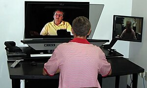 A professional development expert in Denver uses telepresence to coach a teacher in Utah during the initial research of Project ThereNow. Therenow3.jpg