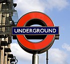 The underground sign at Westminster underground station