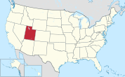 Utah highlighted on a map of the United States