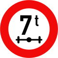 116: Weight limit per axle