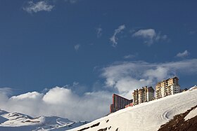 Vue aérienne de la station.