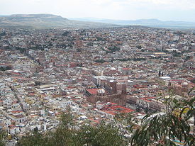 Vista panorâmica da cidade desde a Serra de la Bufa.