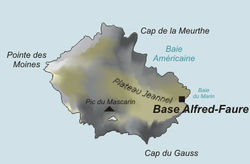 Mapa ostrova Île de la Possession